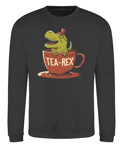T-Rex - british, t-rex, tyrannosaurus, cup, drink, t - Sweatshirt