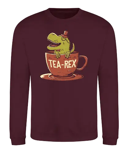 T-Rex - british, t-rex, tyrannosaurus, cup, drink, t - Sweatshirt