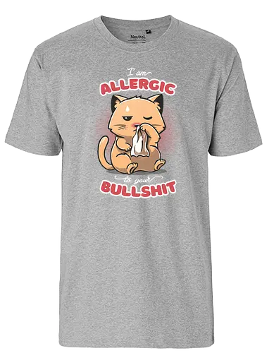 Allergic to your Bullshit - cat, allergie, allergy, bullshit, neko, cute - Fairtrade T-Shirt