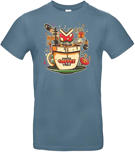 Super Coffee World - mario, coffee, Piranha, plant, platformer, kaffee - Standard T-Shirt