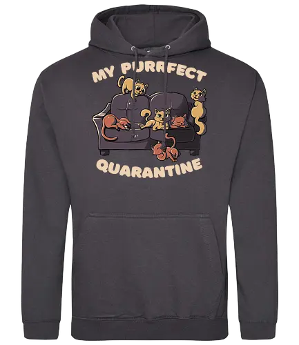 Purrfect Quarantine - Cats, Katzen, Quarantäne, Stay home, Stay safe - Standard Hoodie