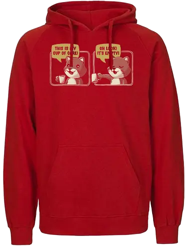Cup of Care - cat, don't care, Cup of Care, fun - Fairtrade Hoodie