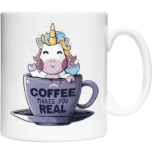 Coffee Makes You Real - unicorn, einhorn, coffee, kaffee, magic