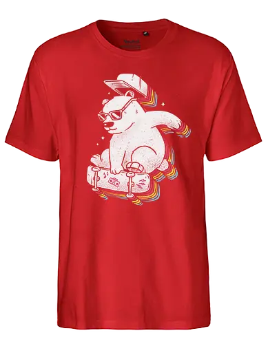 Rainbow Skate Bear - Skating, skateboard, bär, ice, eis, cool - Fairtrade T-Shirt