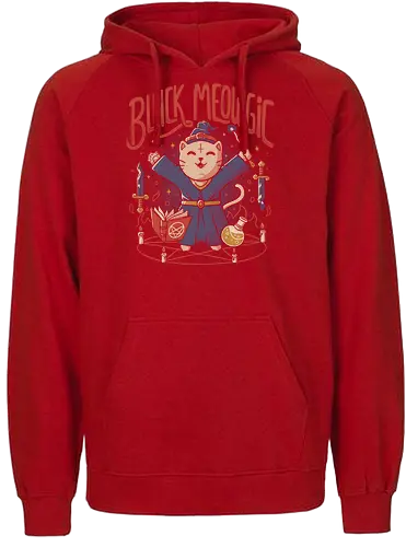 Black Meowgic - magic, cat, neko, Meowgic, black magic, katze, magie, magier - Fairtrade Hoodie