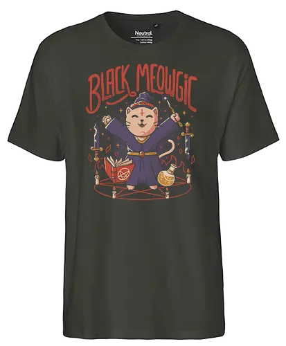 Black Meowgic - magic, cat, neko, Meowgic, black magic, katze, magie, magier - Fairtrade T-Shirt