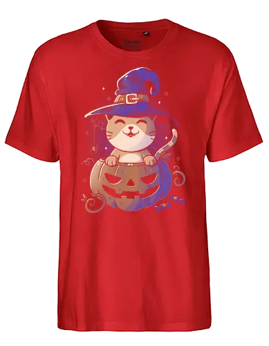 Spooky Kitten - halloween, kitten, cat, katze, pumpkin, kürbis - Fairtrade T-Shirt
