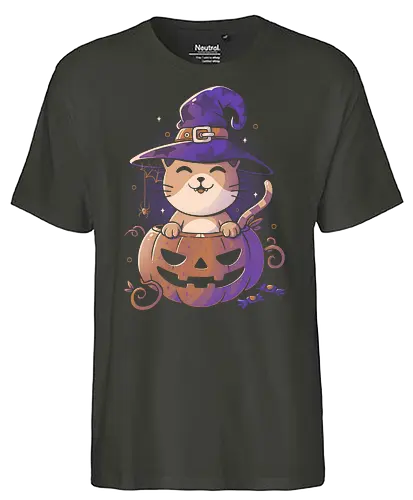 Spooky Kitten - halloween, kitten, cat, katze, pumpkin, kürbis - Fairtrade T-Shirt