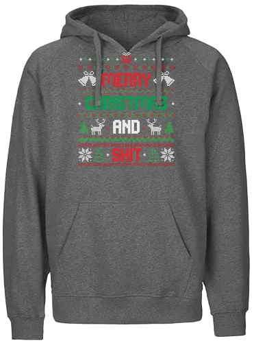 Merry Christmas and Shit - weihnachten, xmas, christmas, Ugly christmas swter - Fairtrade Hoodie