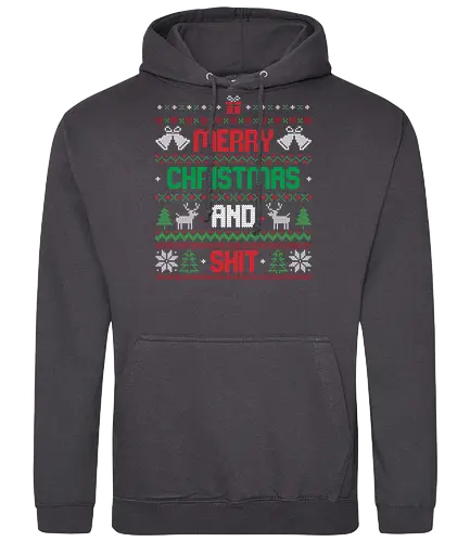 Merry Christmas and Shit - weihnachten, xmas, christmas, Ugly christmas swter - Standard Hoodie