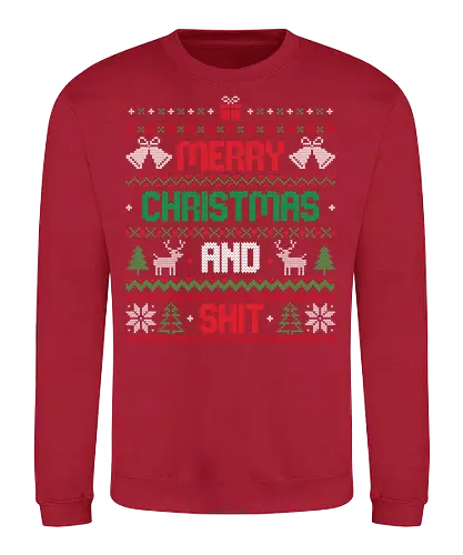 Merry Christmas and Shit - weihnachten, xmas, christmas, Ugly christmas swter - Sweatshirt