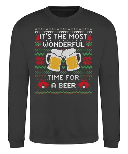 It’s the Most Wonderful Time For a Beer - weihnachten, christmas, beer, Ugly christmas swter - Sweatshirt