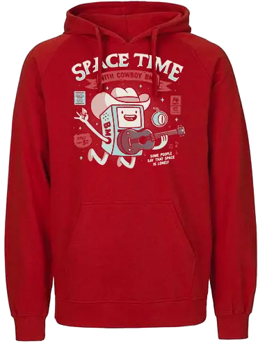 Space Time - tv, cartoon, space, BMO, space cowboy, adventure, time - Fairtrade Hoodie