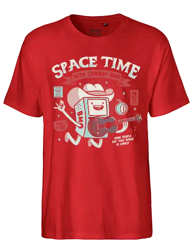 Space Time - tv, cartoon, space, BMO, space cowboy, adventure, time - Fairtrade T-Shirt