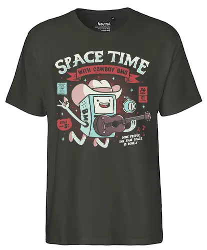 Space Time - tv, cartoon, space, BMO, space cowboy, adventure, time - Fairtrade T-Shirt