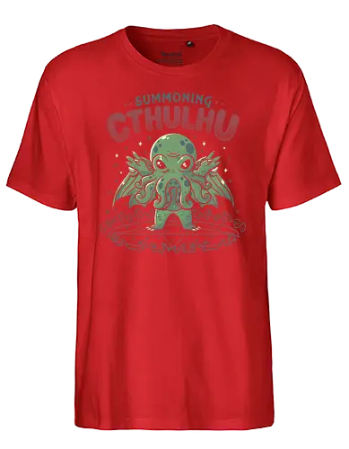 Summoning Cthulhu - summon, cthulhu, lovecraft, h.p. lovecraft, necronomicon, pentagram - Fairtrade T-Shirt