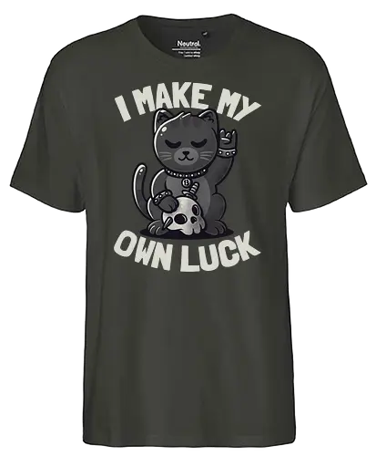 I Make My Own Luck - metal, maneki neko, katze, glückskatze, lucky cat - Fairtrade T-Shirt
