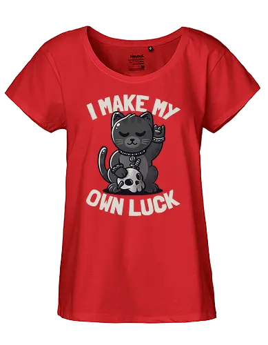 I Make My Own Luck - metal, maneki neko, katze, glückskatze, lucky cat - Fairtrade Girl Shirt