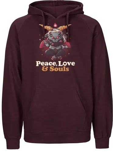 Peace, Love And Souls - frieden, liebe, satan, baphomet, seele - Fairtrade Hoodie