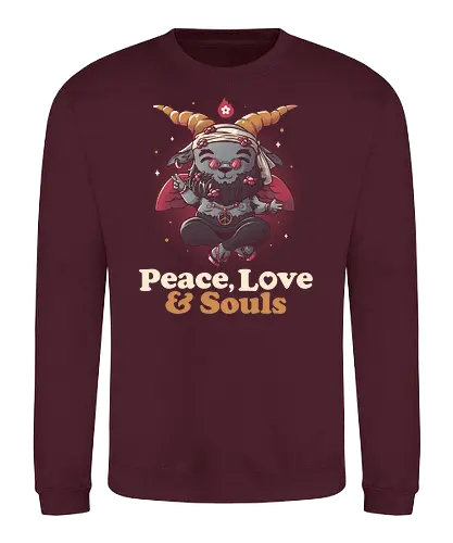 Peace, Love And Souls - frieden, liebe, satan, baphomet, seele - Sweatshirt