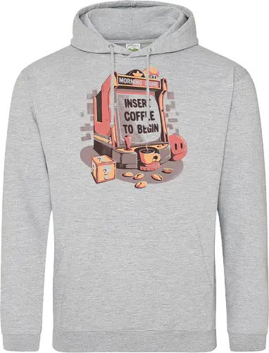 Insert Coffee To Begin - kaffee, arcade, game, morning, monday, gaming - Standard Hoodie