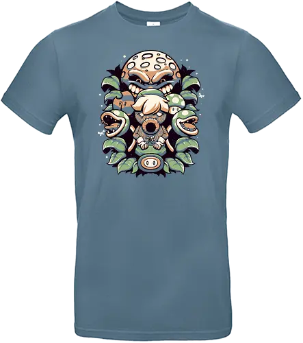 Retro Garden - mask, maske, Piranha, feuer, blume, mario, retro, mond - Standard T-Shirt