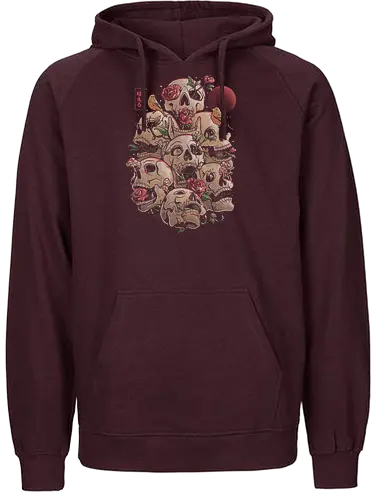Life Grows Through Death - leben, tod, plants, skull, schädel, pflanzen - Fairtrade Hoodie