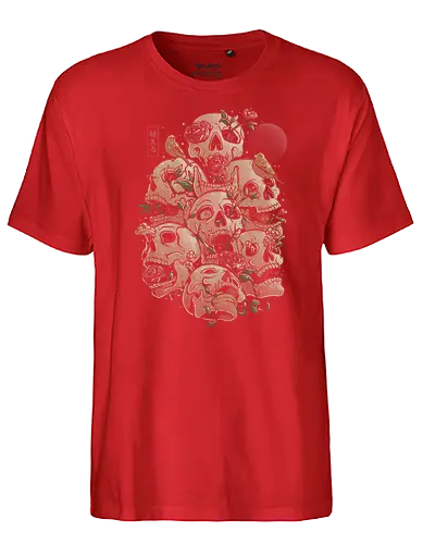 Life Grows Through Death - leben, tod, plants, skull, schädel, pflanzen - Fairtrade T-Shirt