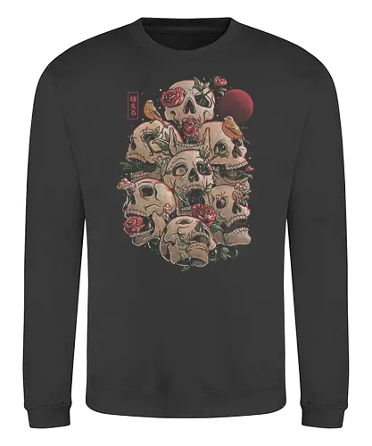 Life Grows Through Death - leben, tod, plants, skull, schädel, pflanzen - Sweatshirt