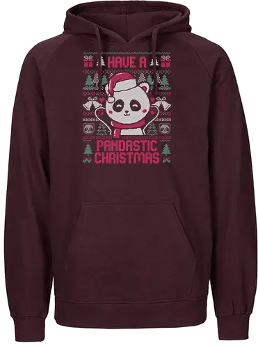 Pandastic Christmas - panda, christmas, weihnachten, Knitted, Ugly swter, Ugly christmas swter - Fairtrade Hoodie