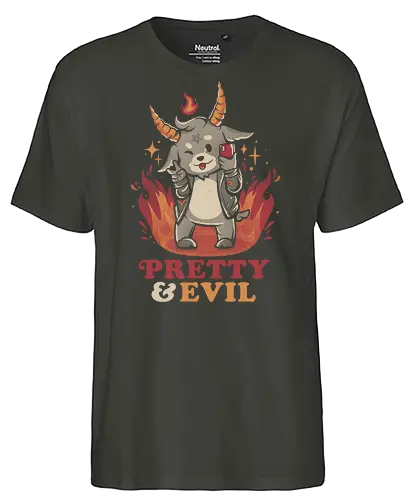 Pretty and Evil - baphomet, satan, selfie, pentagram, Felt cute - Fairtrade T-Shirt
