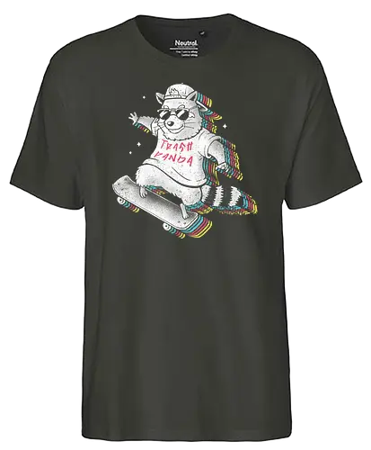 Rainbow Trash Panda - waschbär, raccoon, trash, trash panda, skate - Fairtrade T-Shirt