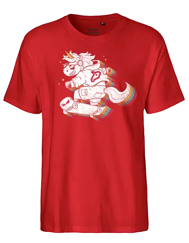Rainbow Skate Unicorn - unicorn, einhorn, skate, cool - Fairtrade T-Shirt