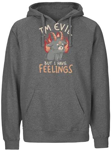 Im Evil But I Have Feelings - evil, baphomet, böse, gefühle, sad - Fairtrade Hoodie