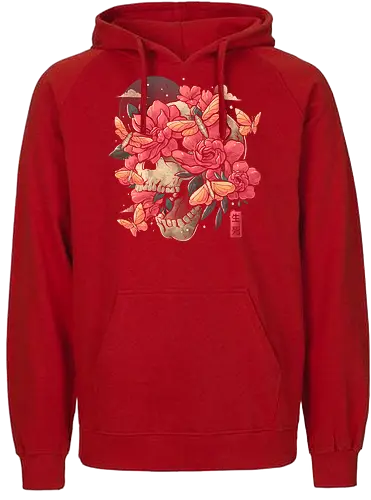 Blossom in Grave - skull, flower, hana, tod, death - Fairtrade Hoodie