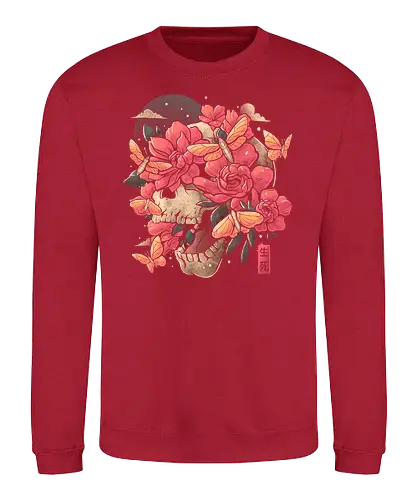 Blossom in Grave - skull, flower, hana, tod, death - Sweatshirt