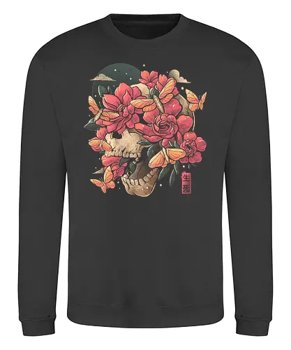 Blossom in Grave - skull, flower, hana, tod, death - Sweatshirt