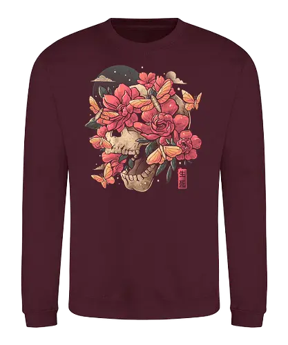 Blossom in Grave - skull, flower, hana, tod, death - Sweatshirt