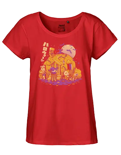 Purrpkin House - purr, pumpkin, kürbis, katze, cat, cute, halloween - Fairtrade Girl Shirt