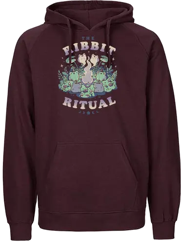 The Ribbit Ritual - Frog, toad, ghost, pentagram - Fairtrade Hoodie