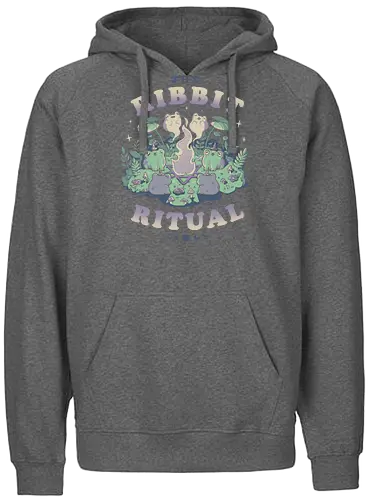 The Ribbit Ritual - Frog, toad, ghost, pentagram - Fairtrade Hoodie