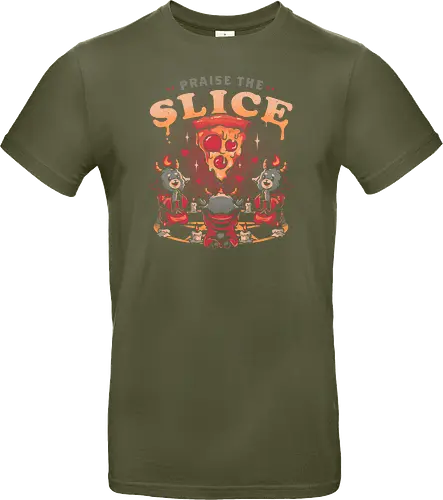 Praise the Slice - demon, baphomet, pentagram, pizza - Standard T-Shirt