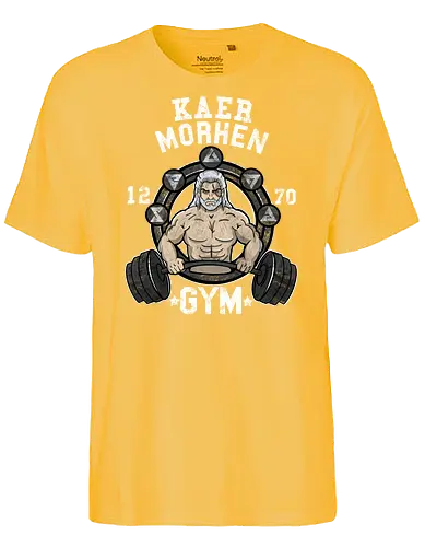 Kaer Morhen Gym - gaming, witcher, gym, fun, mashup, fitConsoles - Fairtrade T-Shirt