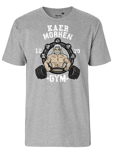 Kaer Morhen Gym - gaming, witcher, gym, fun, mashup, fitConsoles - Fairtrade T-Shirt