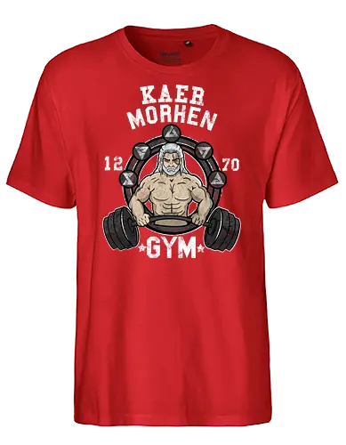 Kaer Morhen Gym - gaming, witcher, gym, fun, mashup, fitConsoles - Fairtrade T-Shirt