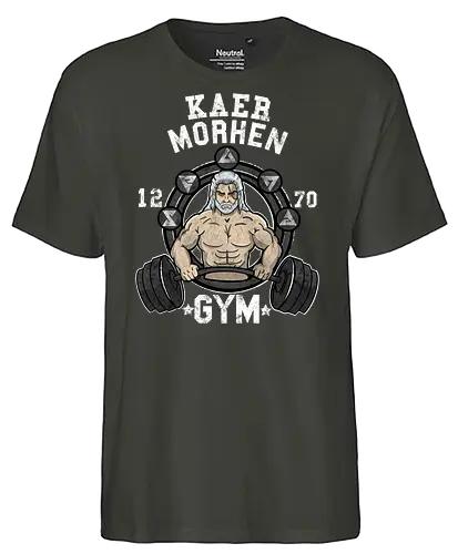Kaer Morhen Gym - gaming, witcher, gym, fun, mashup, fitConsoles - Fairtrade T-Shirt