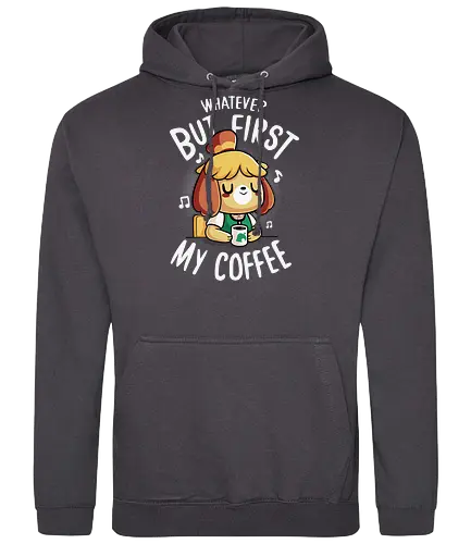 First my Coffee - kaffee, animal, Crossing, isabelle, monday, morning - Standard Hoodie