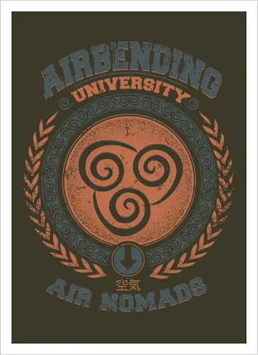 Airbending University - korra, aang, avatar, elemente, comic, zeichentrick, fantasy - Kunstdruck