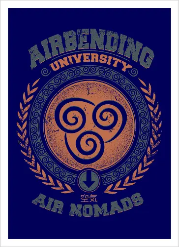 Airbending University - korra, aang, avatar, elemente, comic, zeichentrick, fantasy - Kunstdruck