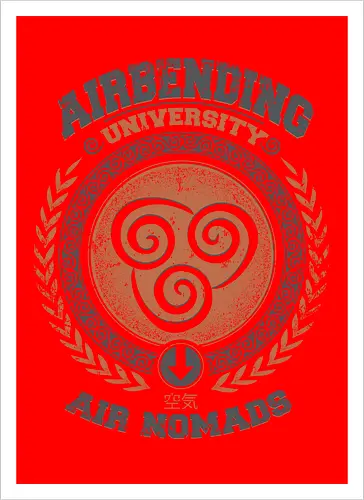 Airbending University - korra, aang, avatar, elemente, comic, zeichentrick, fantasy - Kunstdruck